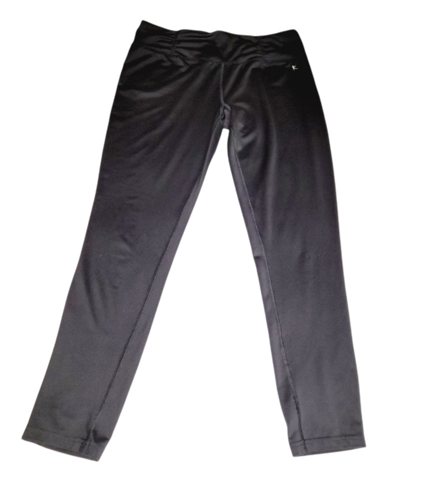 Danskin Women's Black Athletic Elastic Waist Fitted Scrunched Front Pants Size M